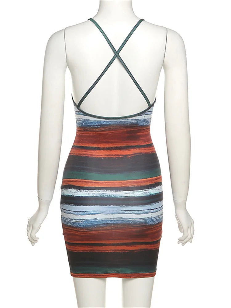 Midnight Stripes Bodycon Dress
