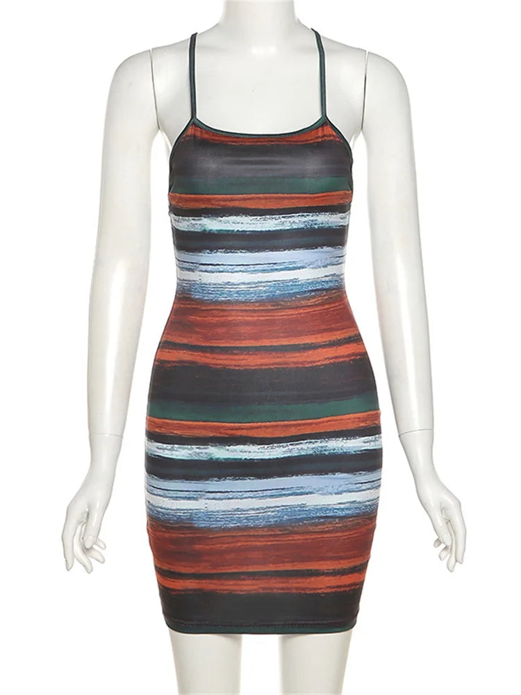 Midnight Stripes Bodycon Dress